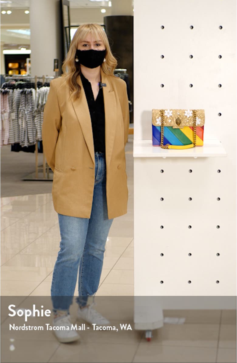 Kensington Leather & Raffia Crossbody Bag, sales video thumbnail