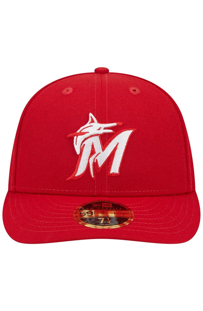 New Era Men's New Era Scarlet Miami Marlins Low Profile 59FIFTY Fitted Hat, Alternate, color, Scarlet
