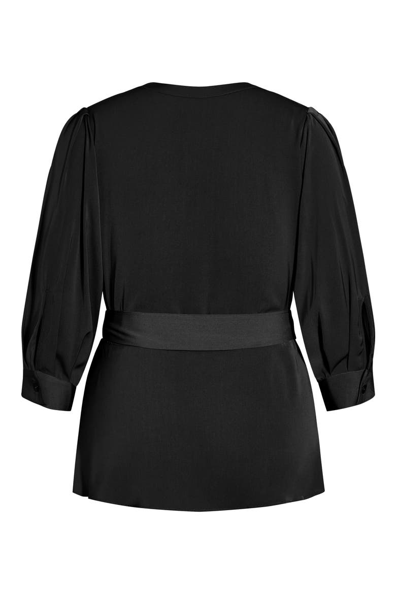 Sultry Wrap Top, Alternate, color, BLACK