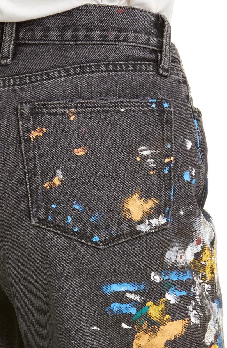 Simon Miller Paint Splatter Wide Leg Crop Jeans, Alternate, color, 