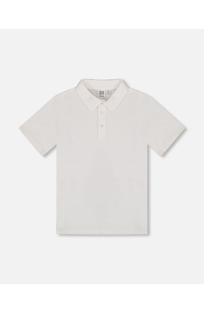 Deux par Deux Little Boy's Short Sleeve Polo Shirt White, Main, color,