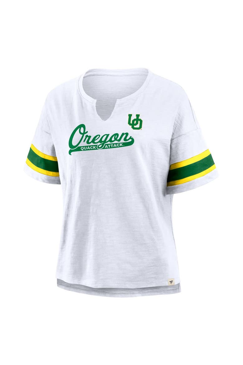 Women's Fanatics White Oregon Ducks Hometown Premium Script T-Shirt, Alternate, color, White