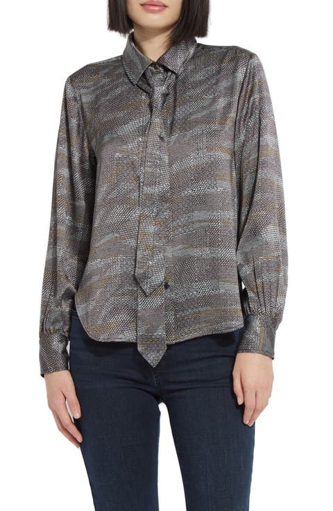 Maxine Convertible Tie Satin Shirt
