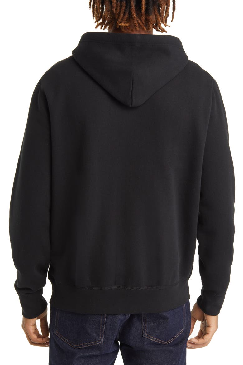 Fleece Pullover Hoodie, Alternate, color, POLO BLACK
