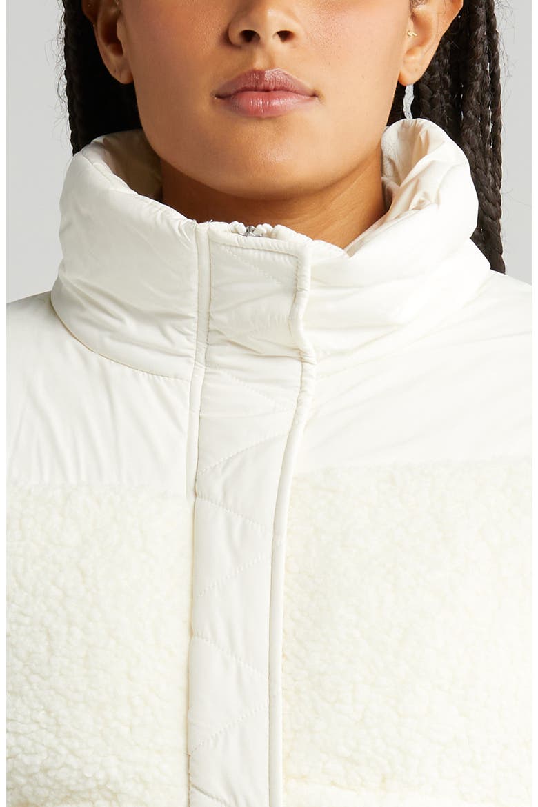 Hybrid Faux Shearling Puffer Jacket, Alternate, color, IVORY EGRET