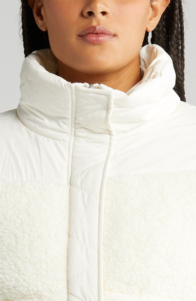 Zella Hybrid Faux Shearling Puffer Jacket, Alternate, color, 