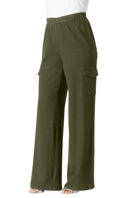 Wide Leg Cargo Knit Jean (Plus)