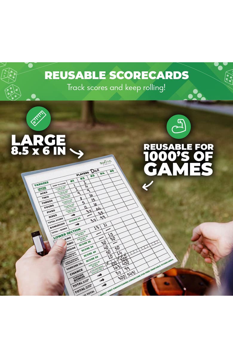 Swooc Games Yardzee, Farkle & 20+ Dice Games | 2.5in Dice, Alternate, color, Brown