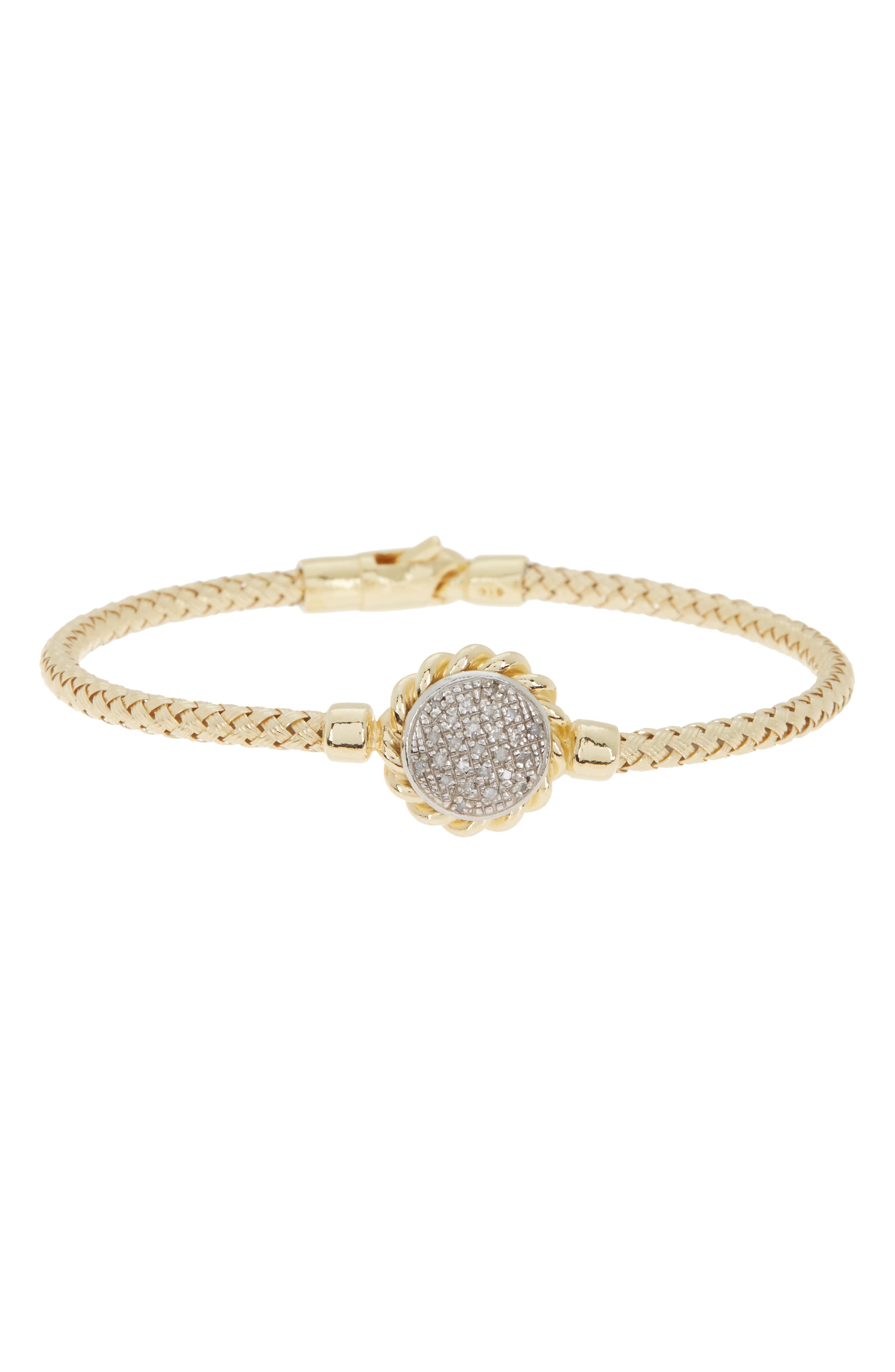 MESHMERISE 18K Gold Plated Diamond Bangle - 0.15 ctw