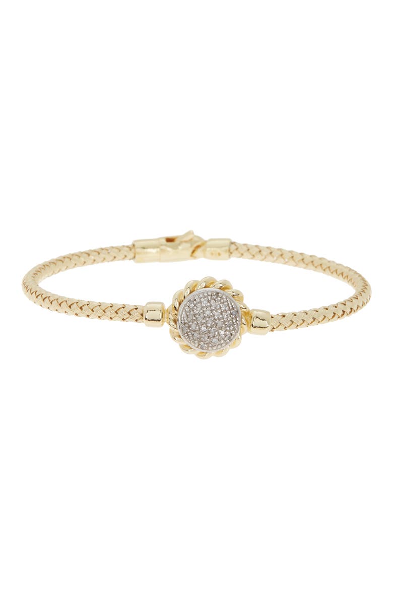 18K Gold Plated Diamond Bangle - 0.15 ctw, Main, color, YELLOW GOLD