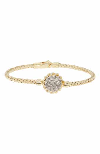 MESHMERISE 18K Gold Plated Diamond Bangle - 0.15 ctw