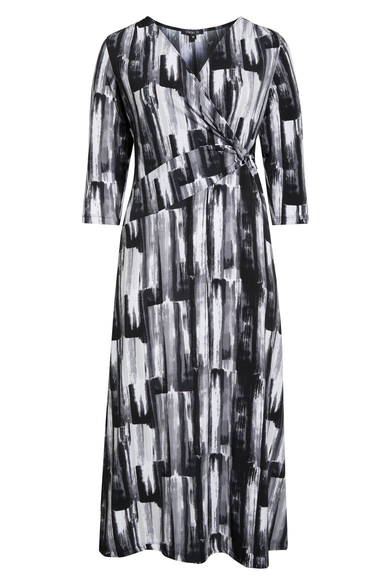 Wrap Front Knit Maxi Dress, Alternate, color, BRUSHSTROKE