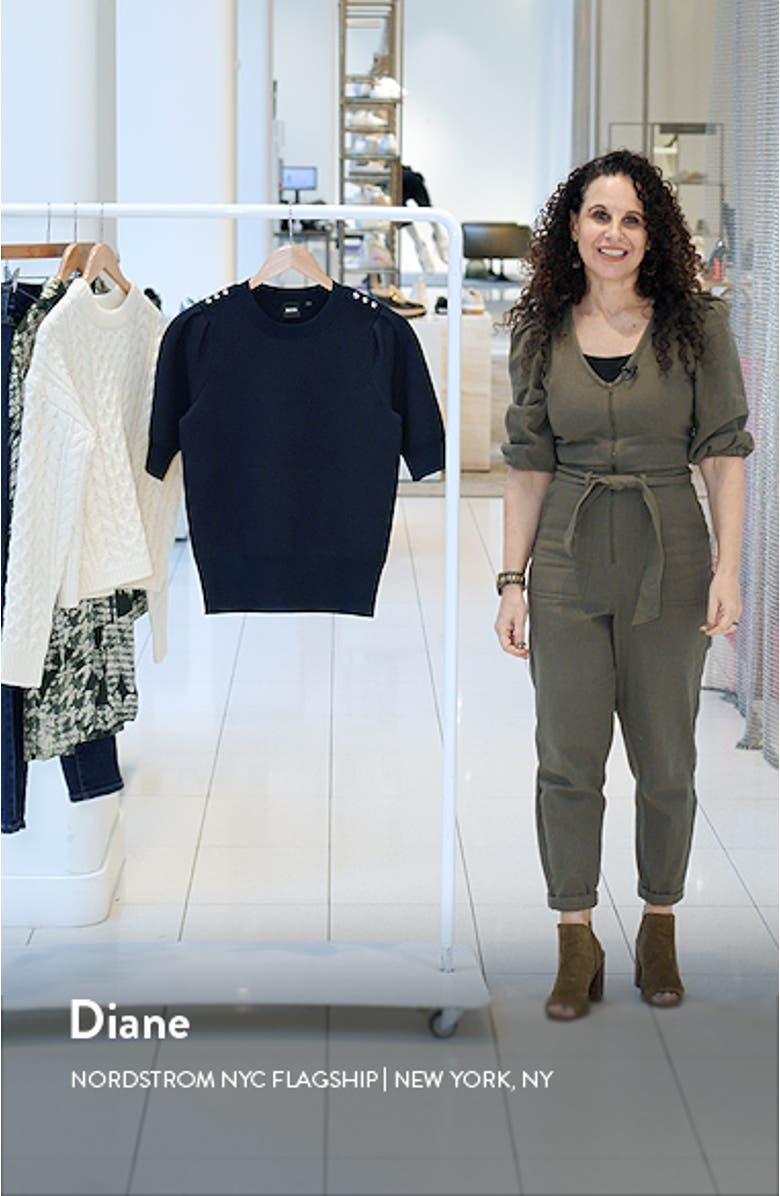 Fantilina Button Shoulder Short Sleeve Sweater, sales video thumbnail