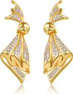 Classicharms Oversize Cubic Zirconia Pavé Butterfly Dangle Earrings
