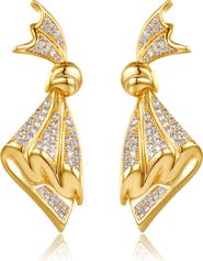 Classicharms Oversize Cubic Zirconia Pavé Butterfly Dangle Earrings