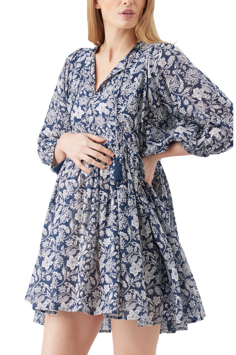 Cali Nursing Dress, Alternate, color, Ink / White