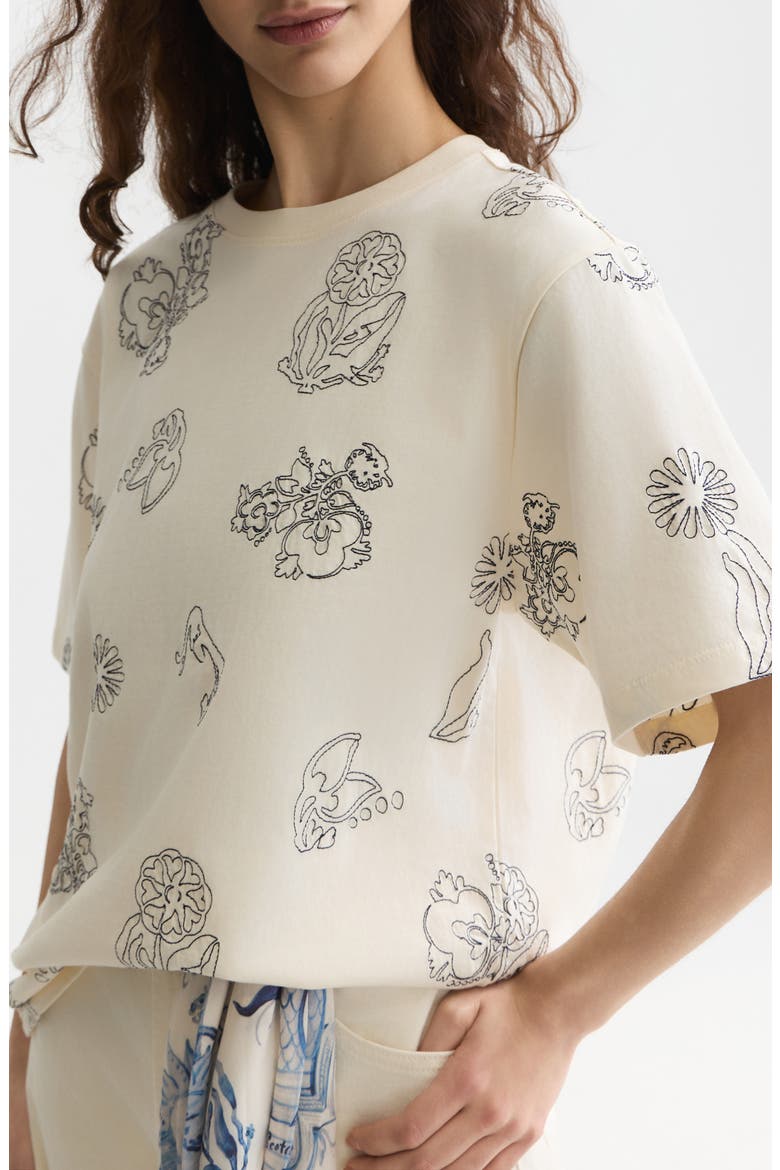 Embroidered Cotton Top, Alternate, color, EGGNOG