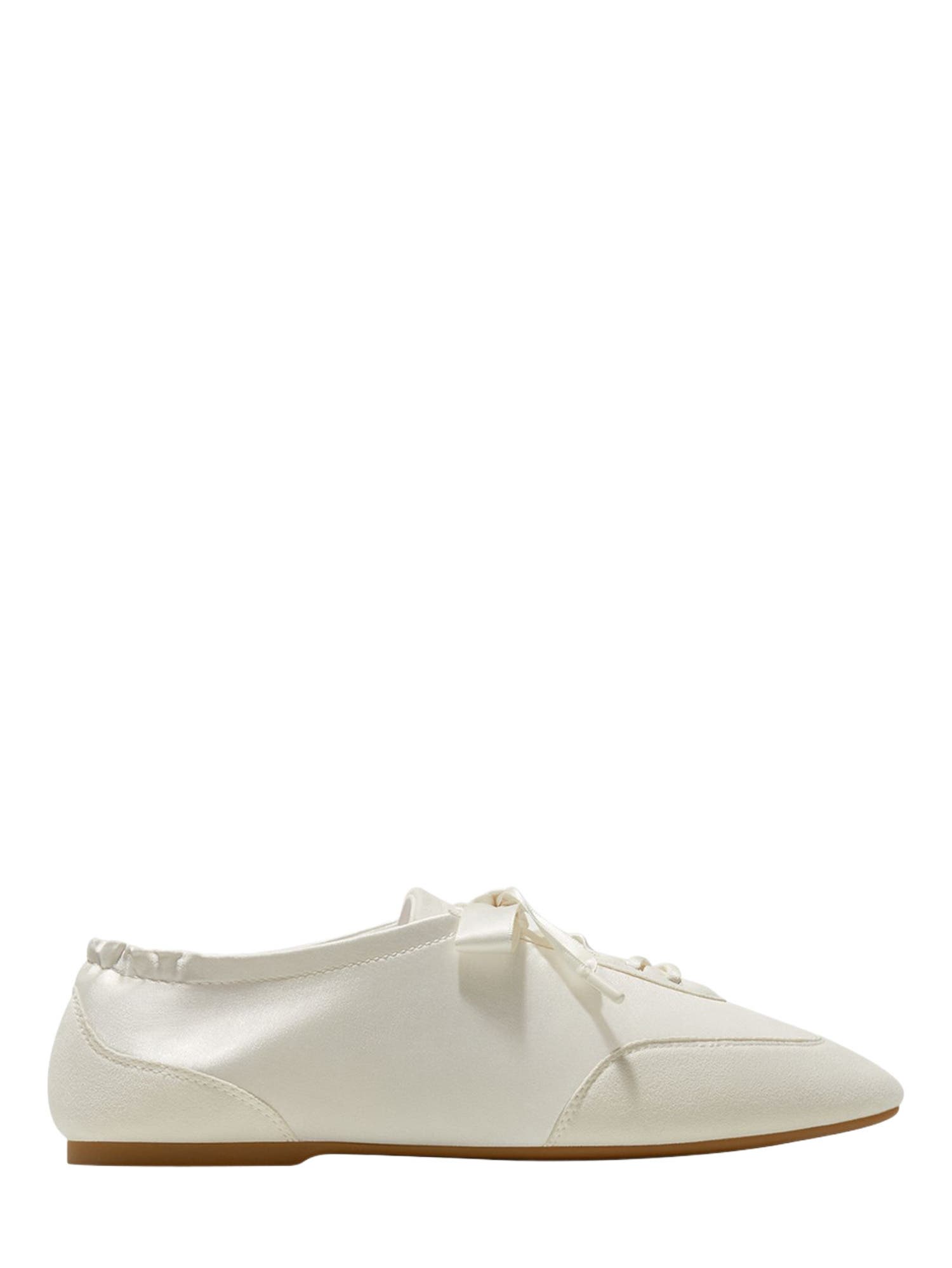 Cristina Square-Toe Lace-Up Satin Sneakerina, Alternate, color, Light Gold
