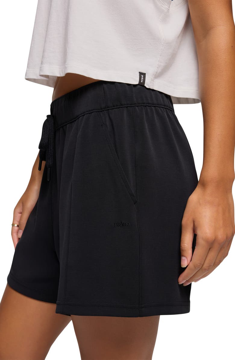 prAna Shea High Waist Drawstring Shorts, Alternate, color, Black