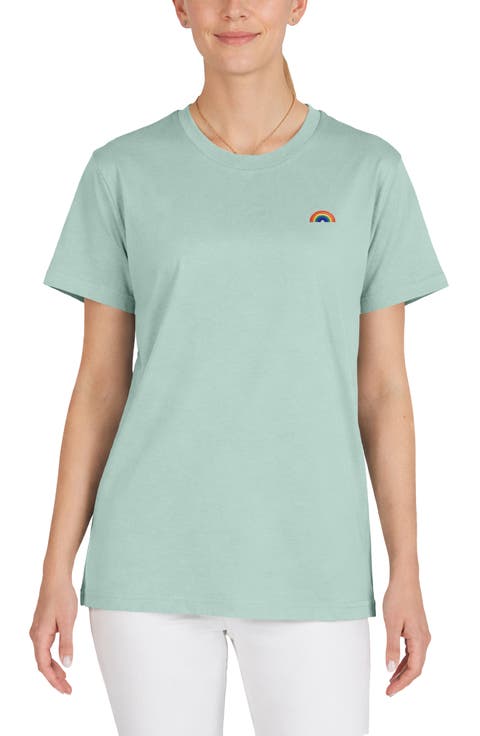 Womens Rainbow Jersey Relaxed Tee