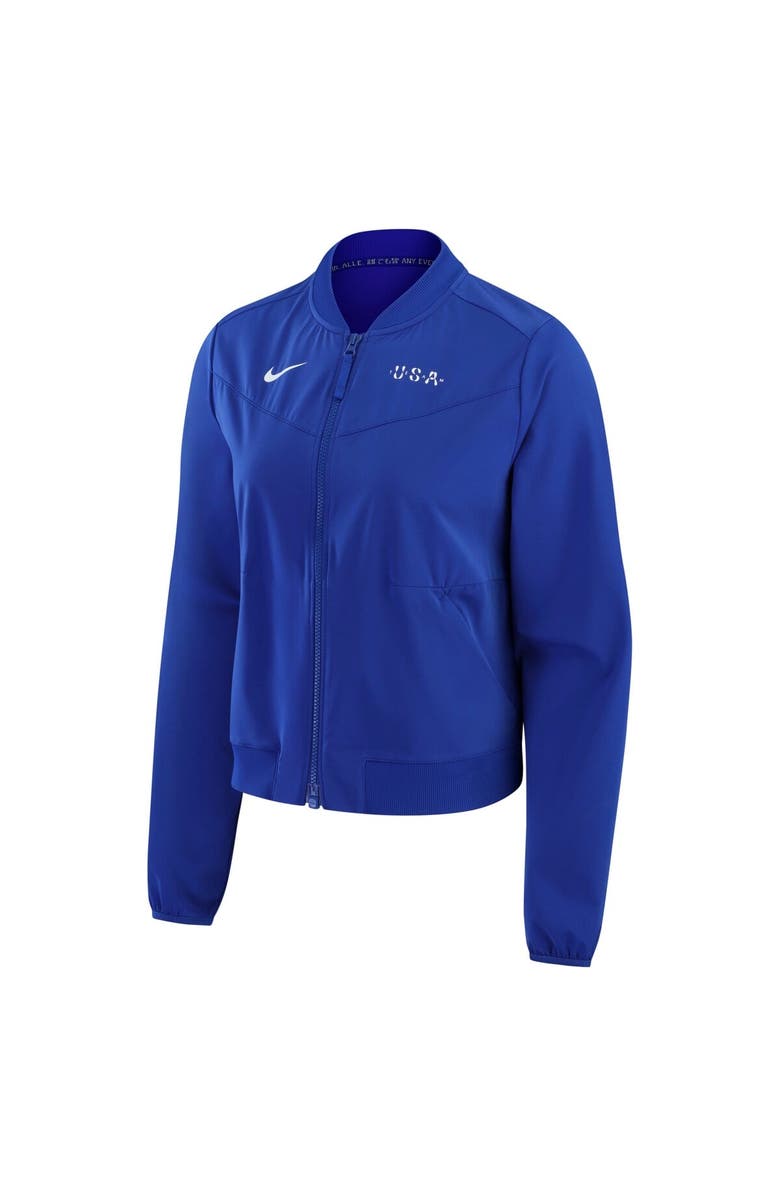 Nike Women's Nike Blue Team USA Bliss Performance Full-Zip Bomber Jacket, Alternate, color, Blue