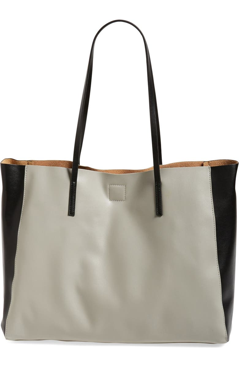 POVERTY FLATS by rian 'Colorful' Colorblock Faux Leather Shopper, Alternate, color,