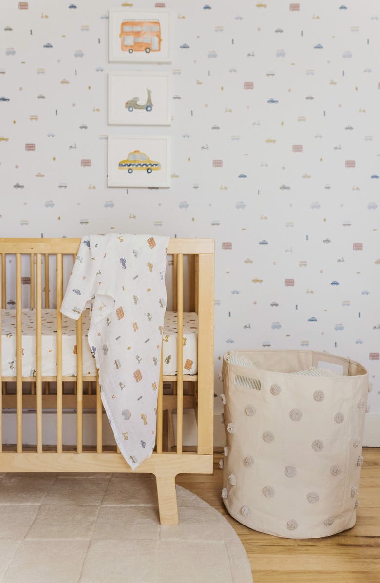 Pehr Pompom Canvas Hamper, Alternate, color, Grey