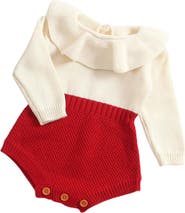 Ashmi & Co. Isabella Ruffle Collar Colorblock Knit Cotton Bodysuit