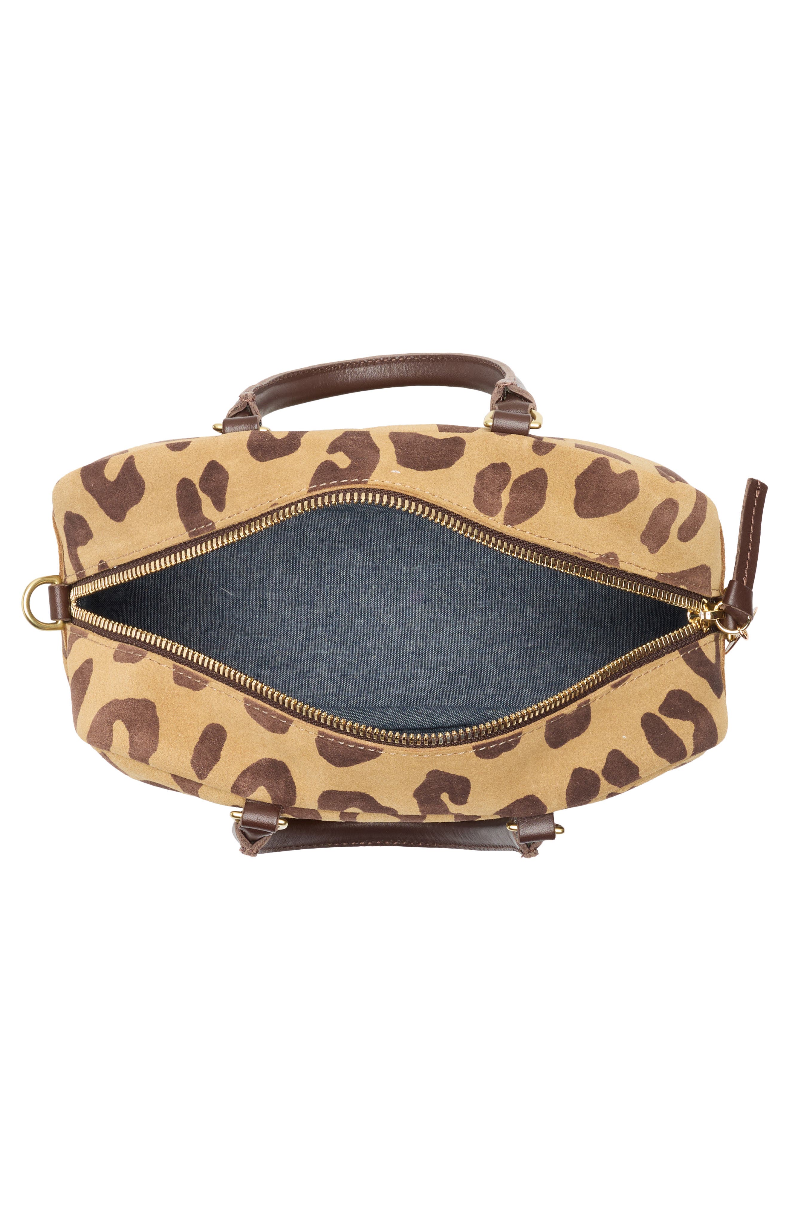 Clare V. Petite Claudine Suede Crossbody Bag, Alternate, color, Lark/ Brown