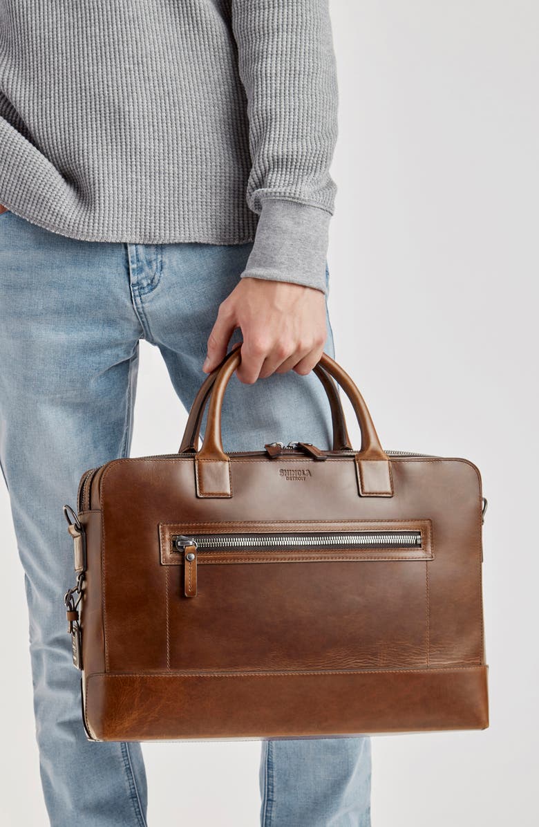 Shinola Bedrock Navigator Leather Briefcase, Alternate, color,