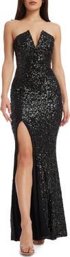 Dress the Population Fernanda Sequin Strapless Gown