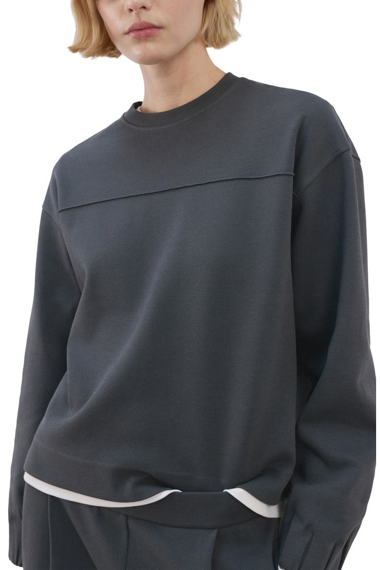 Ruched Sleeve Sweatshirt, Main, color, BLUE