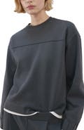 MANGO Ruched Sleeve Sweatshirt