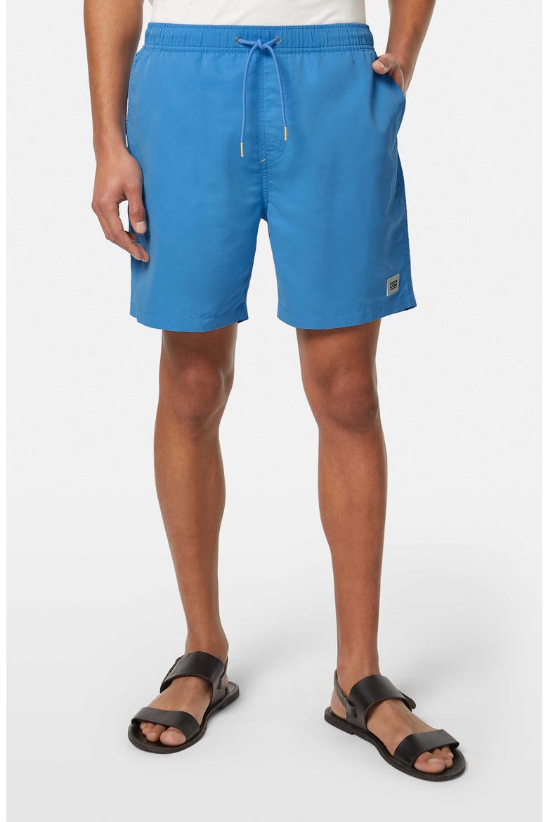 Stretch Swim Trunks, Main, color, AQUA BLUE