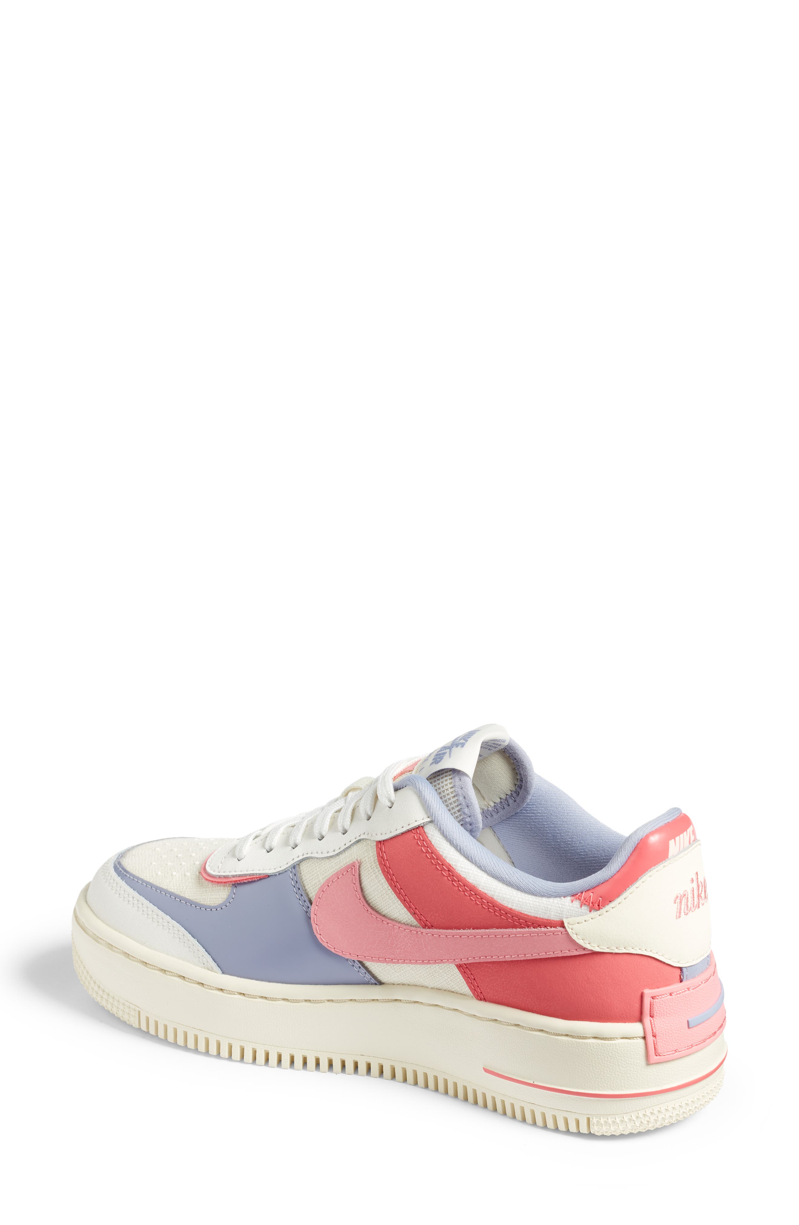 Air Force 1 Shadow Sneaker, Alternate, color, SAIL/ CORAL/ INDIGO HAZE