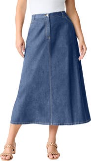 Roaman's Plus Size Easy-Wear A-Line Skirt