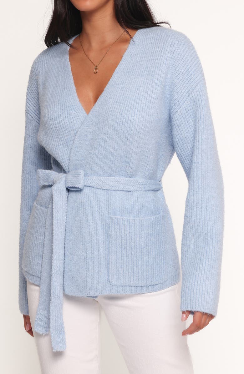 Petal & Pup Mika Rib Wrap Cardigan, Alternate, color, Blue