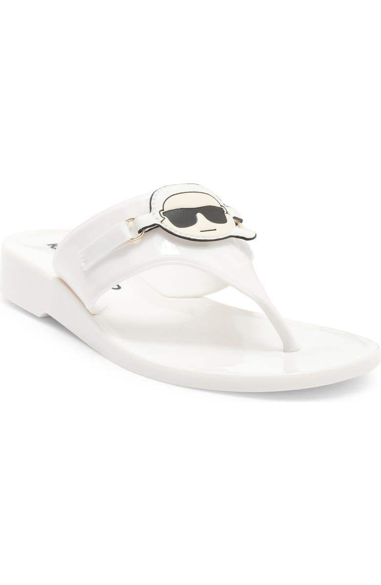 KARL LAGERFELD PARIS Vayla Wedge Flip Flop, Main, color, Bright White