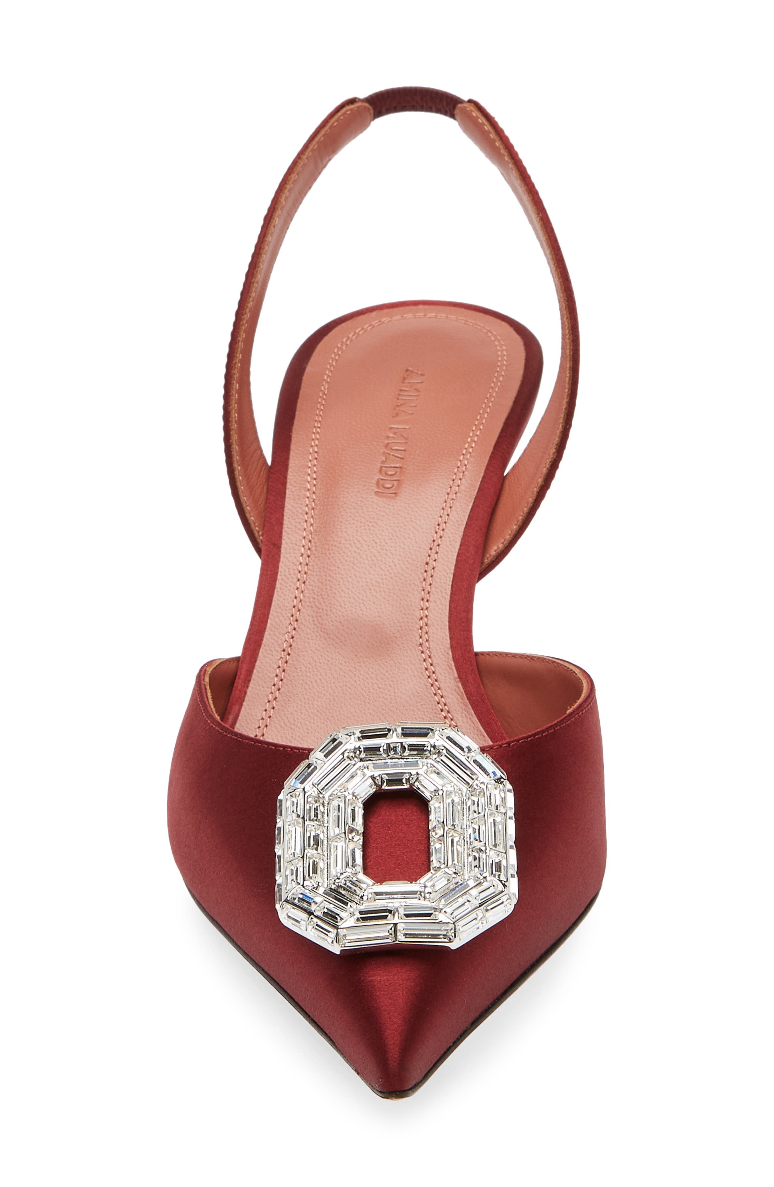 Amina Muaddi Camelia Crystal Buckle Slingback Pump, Alternate, color, 