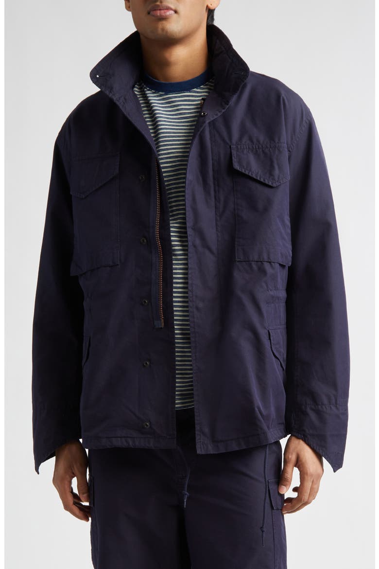 Cotton & Nylon Field Jacket, Main, color, NAVY
