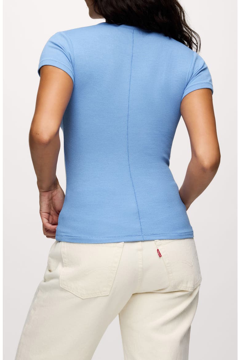 Slinky Rib Crewneck T-Shirt, Alternate, color, HARBOR