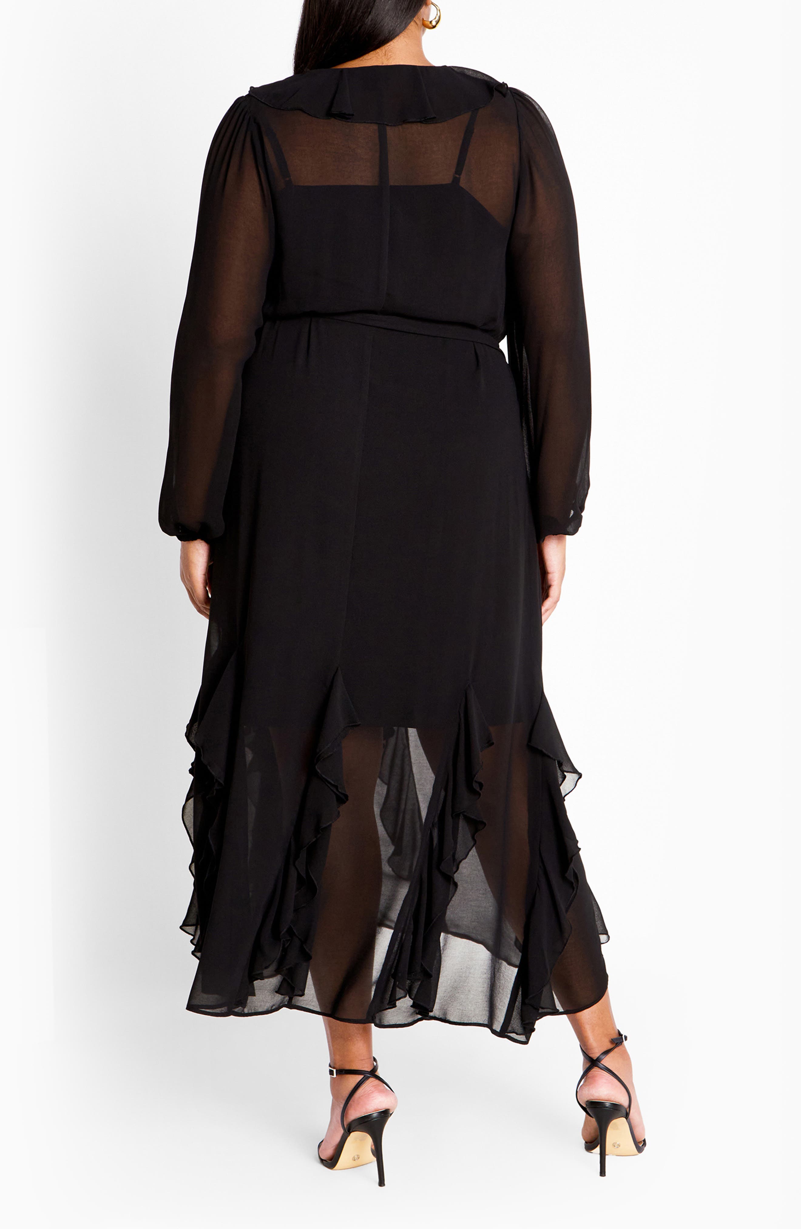 Bridgette Tie Belt Long Sleeve Button Front Maxi Dress - image 2