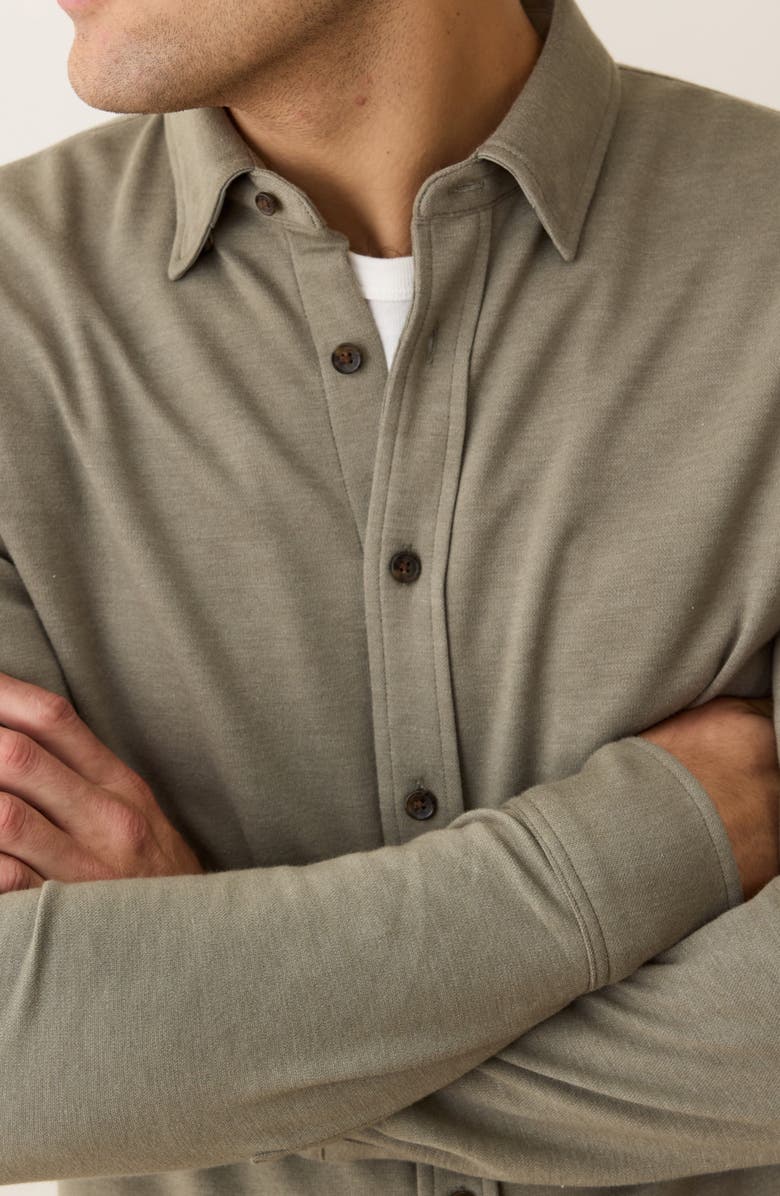 Marine Layer Pacifica Stretch Twill Overshirt, Alternate, color, Vetiver
