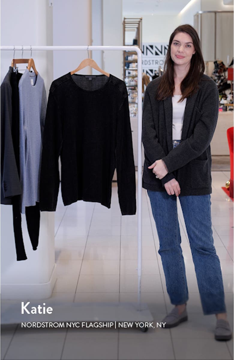 Walter Long Sleeve Acid Wash Crewneck T-Shirt, sales video thumbnail