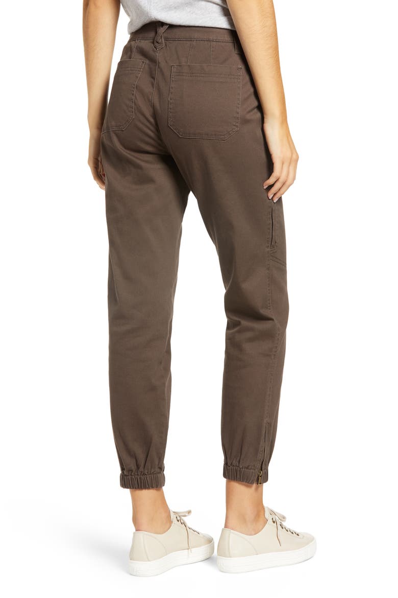 'Ab'Solution High Waist Stretch Cotton Joggers, Alternate, color, MR MUSHROOM