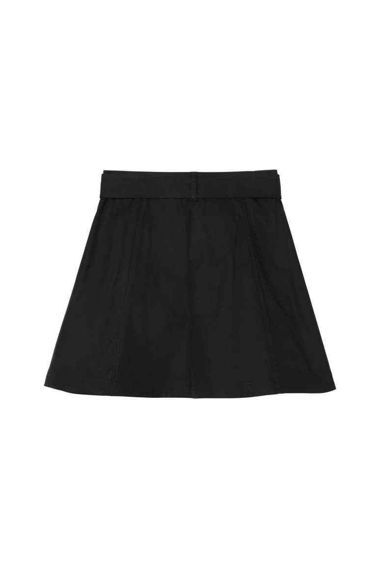 Cotton Trench Skirt, Alternate, color, Black