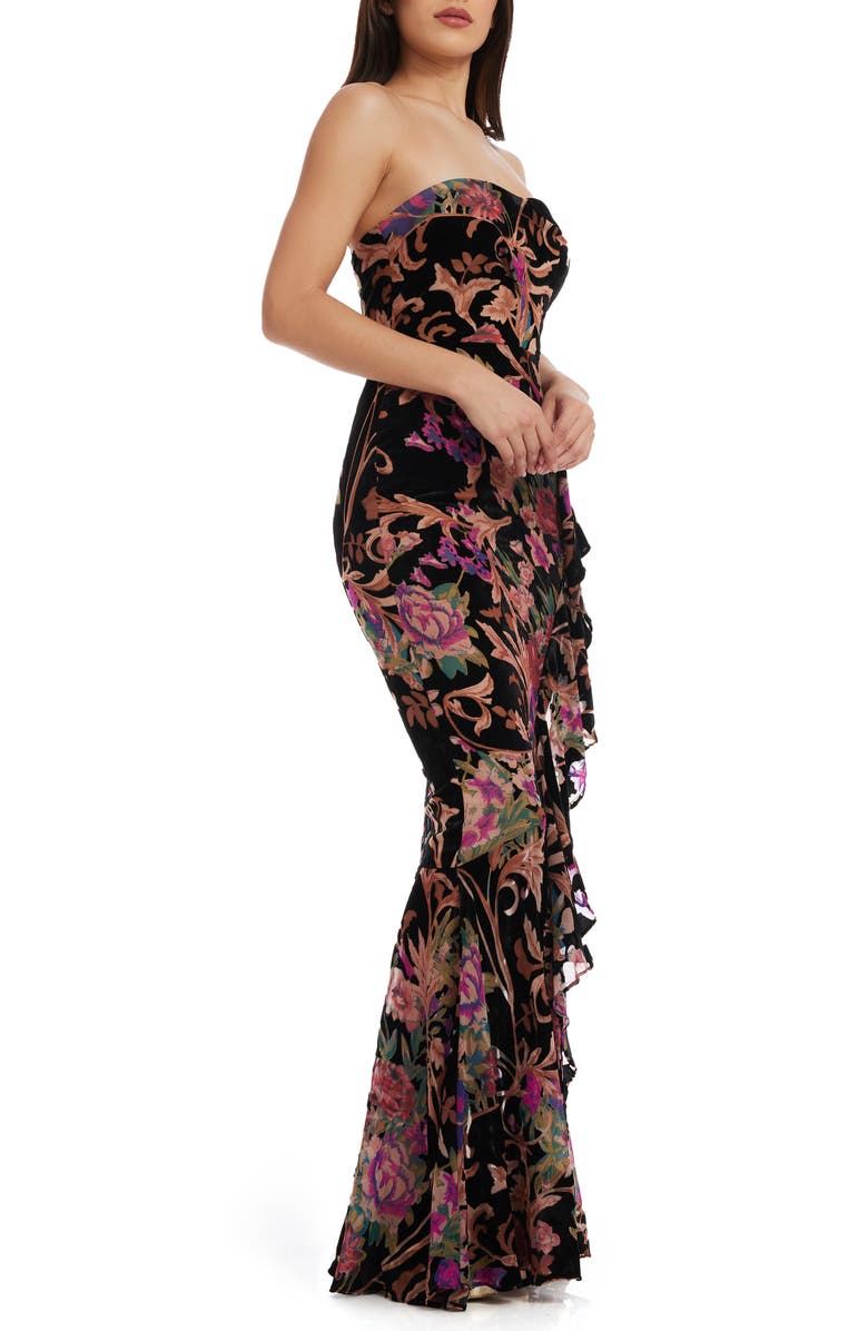 Paris Ruffle Strapless Gown