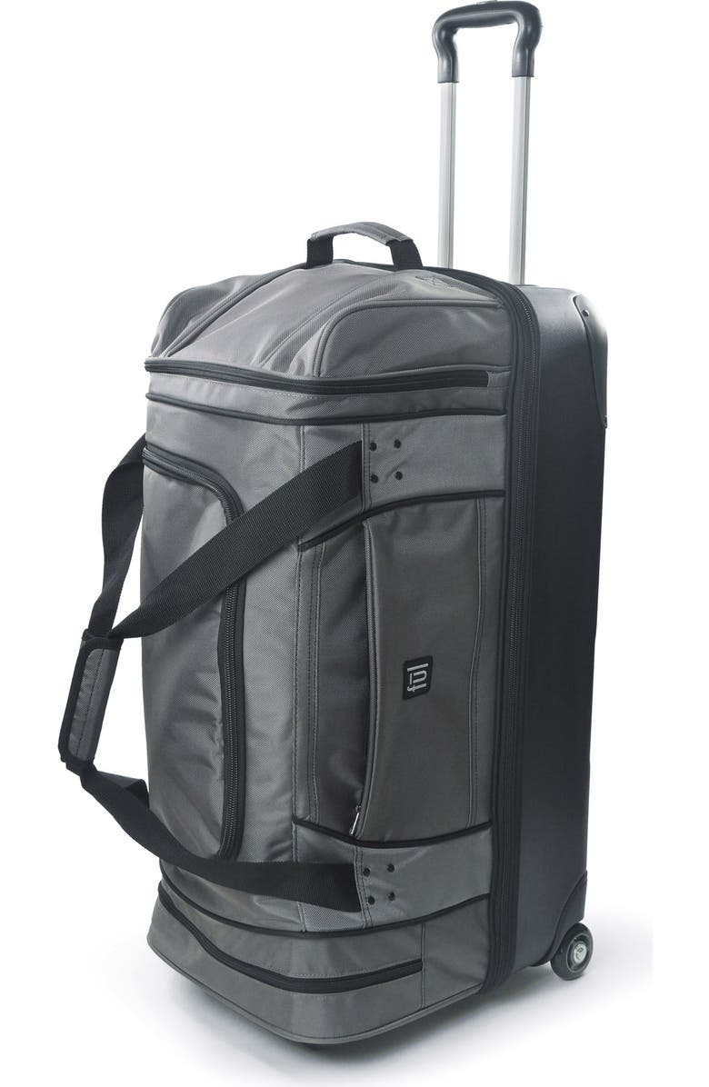 Ful Workhorse 30in Rolling Duffel Bag, Retractable Pull Handle, Split Level Storage, Main, color, Black