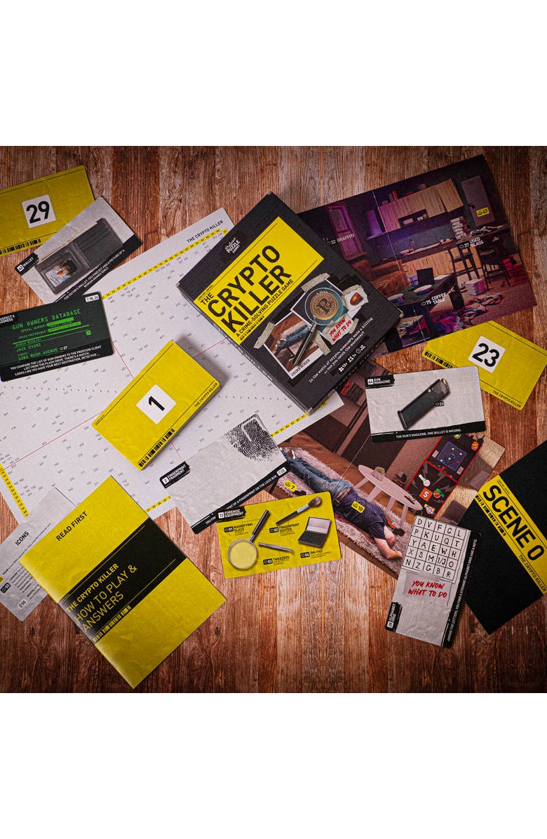 Professor Puzzle Crypto Killer Crimesolving Game Clues, Alternate, color, Multicolored