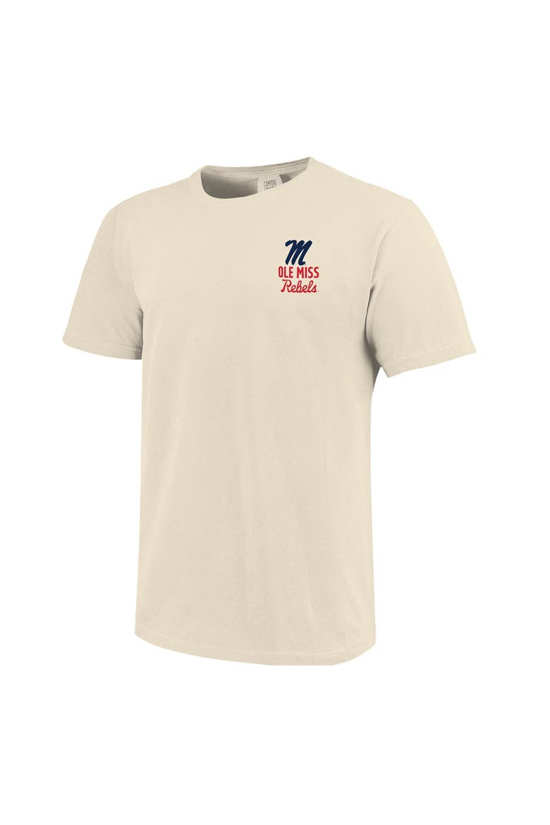 Men's Cream Ole Miss Rebels Comfort Colors Mascot Overlay T-Shirt, Alternate, color, Cream